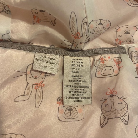 Catherine Malandrino pink baby girl toggle bunny vest with ears & tail size 3-6M - Picture 3 of 7